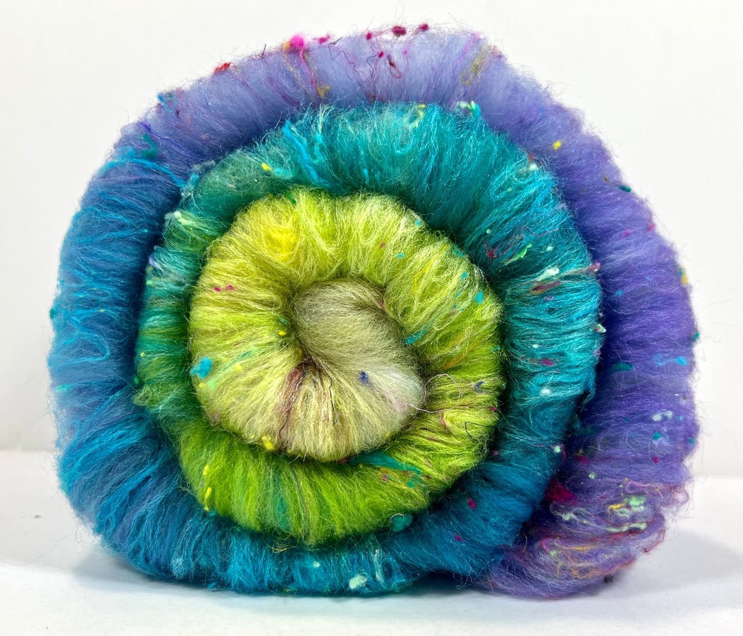 Chrysalis Batt 1107-02 - 2.3 oz Falkland Merino wool, silk, noils, spinning fiber, drumcarded, handspinning, nuno, felting wool