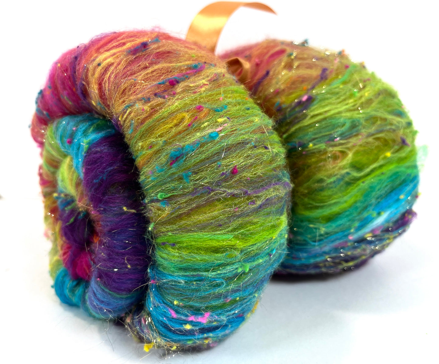 Tie Dye SC Batt 0508-01 - 3.1 oz Polwarth wool, silk, noils, spinning fiber, drumcarded, handspinning, nuno, felting wool