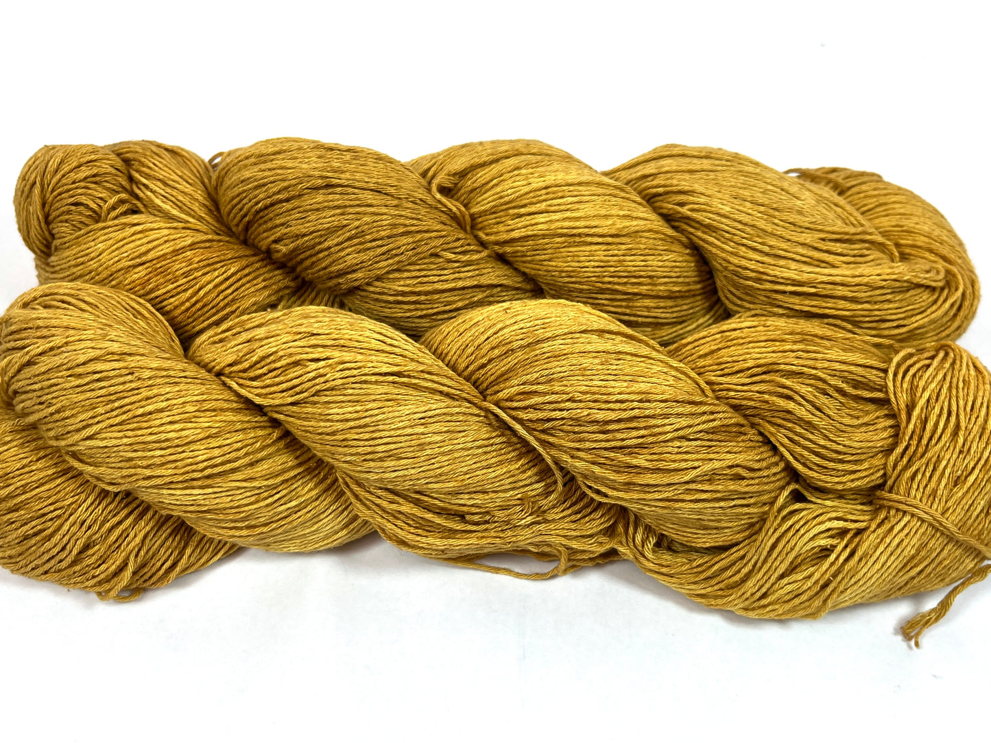 Mulberry Silk Yarn, Yellow Ochre, 437 yds/3.5 oz, silk noil yarn, OOAK
