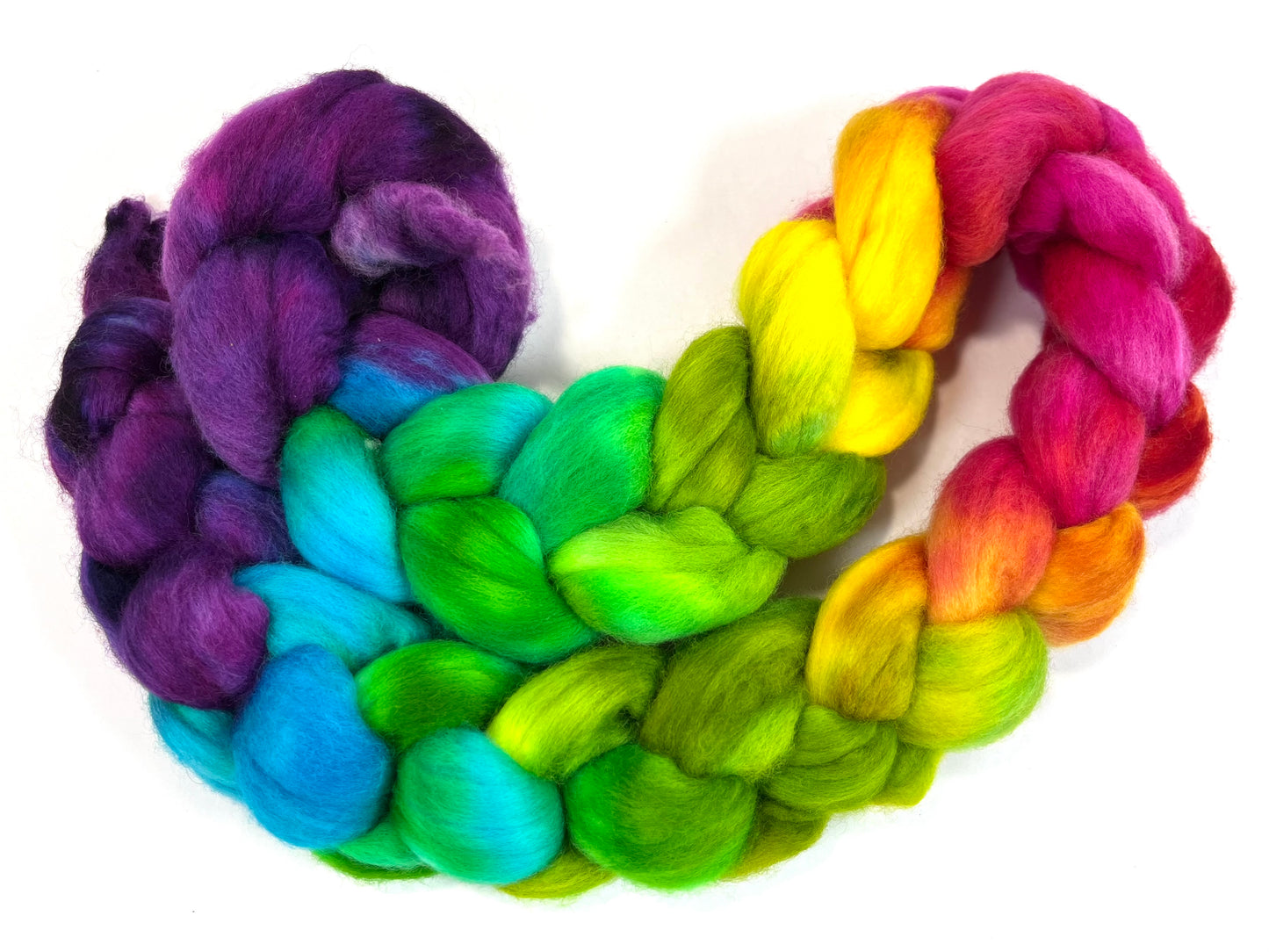 Tie Dye MG - 4 oz hand painted wool combed top, roving, spinning fiber, handspinning, felting