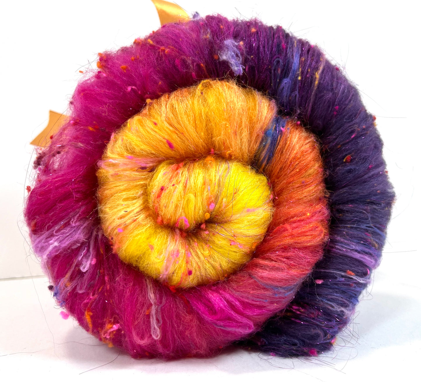 Sassy Gradient Batt 0504-07 - 2.8 oz Polwarth wool, silk, noils, spinning fiber, drumcarded, handspinning, nuno, felting wool
