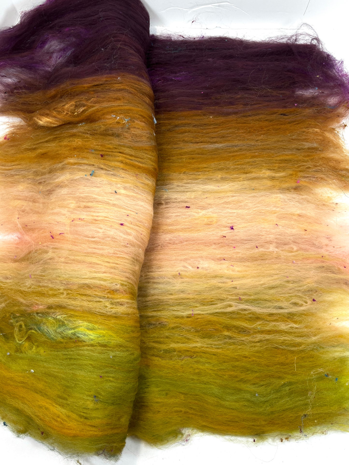Wayfarer Batt 0118-04 - 2.7 oz Cormo wool, silk, noils, spinning fiber, drumcarded, handspinning, nuno, felting wool