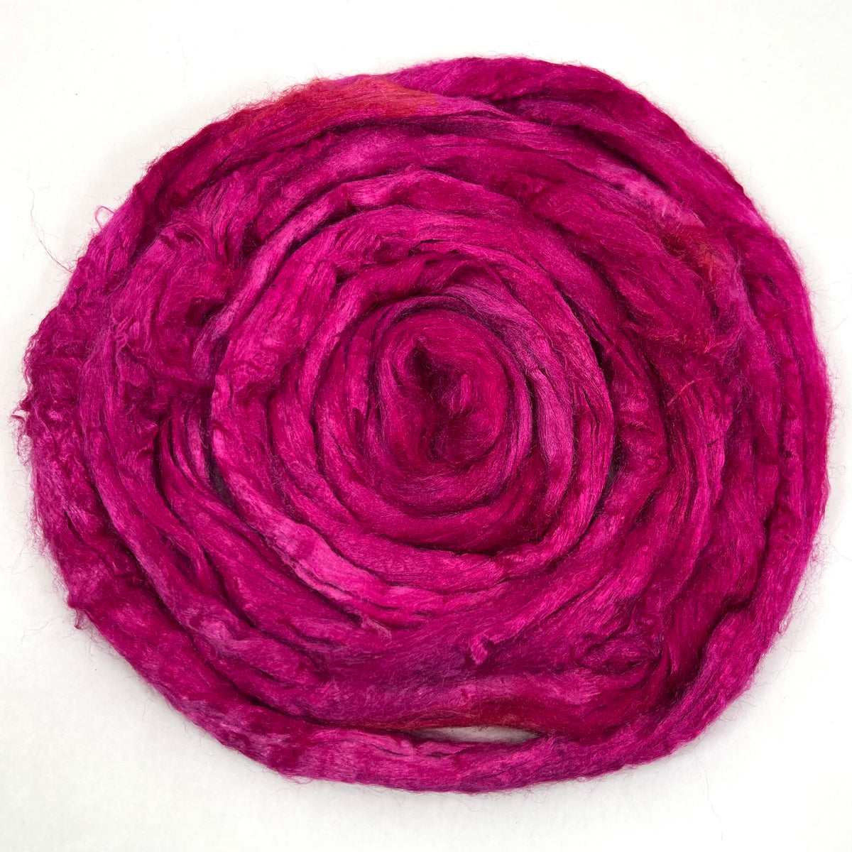 Tussah Silk - Magenta - 1 oz hand dyed, nuno felting, spinning fiber, art yarn, handspinning, felting fiber, corespinning, roving, 0907-09