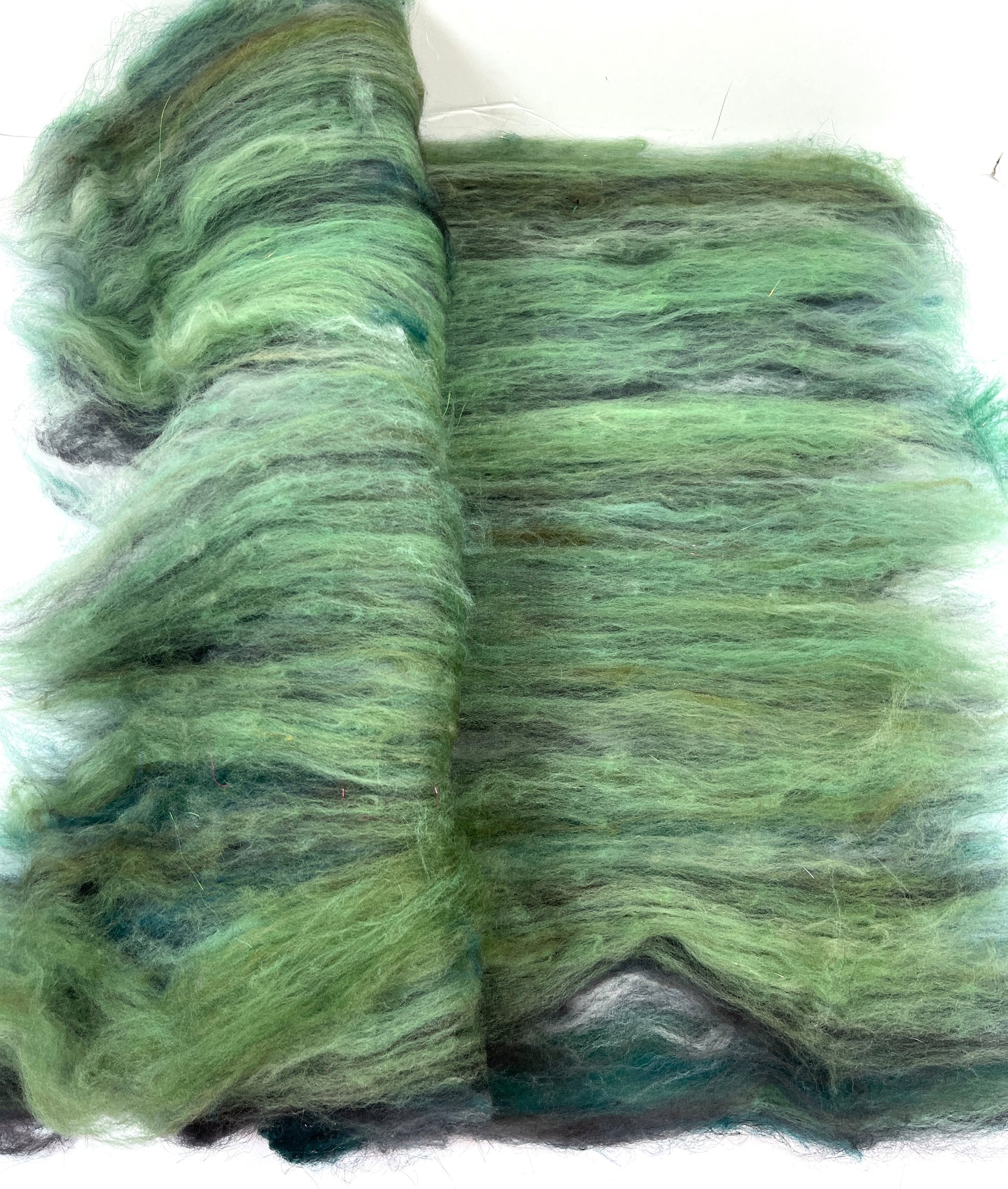 Crayon Box Batt 0525-04 - 3.1 oz Soft wool, sparkle, spinning fiber, drumcarded, handspinning, nuno, felting wool
