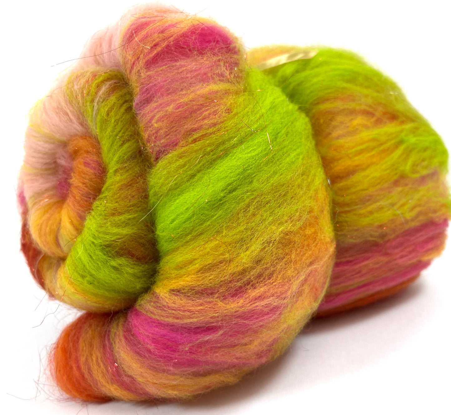 Crayon Box Batt 0524-01 - 3.7 oz Soft wool, sparkle, spinning fiber, drumcarded, handspinning, nuno, felting wool