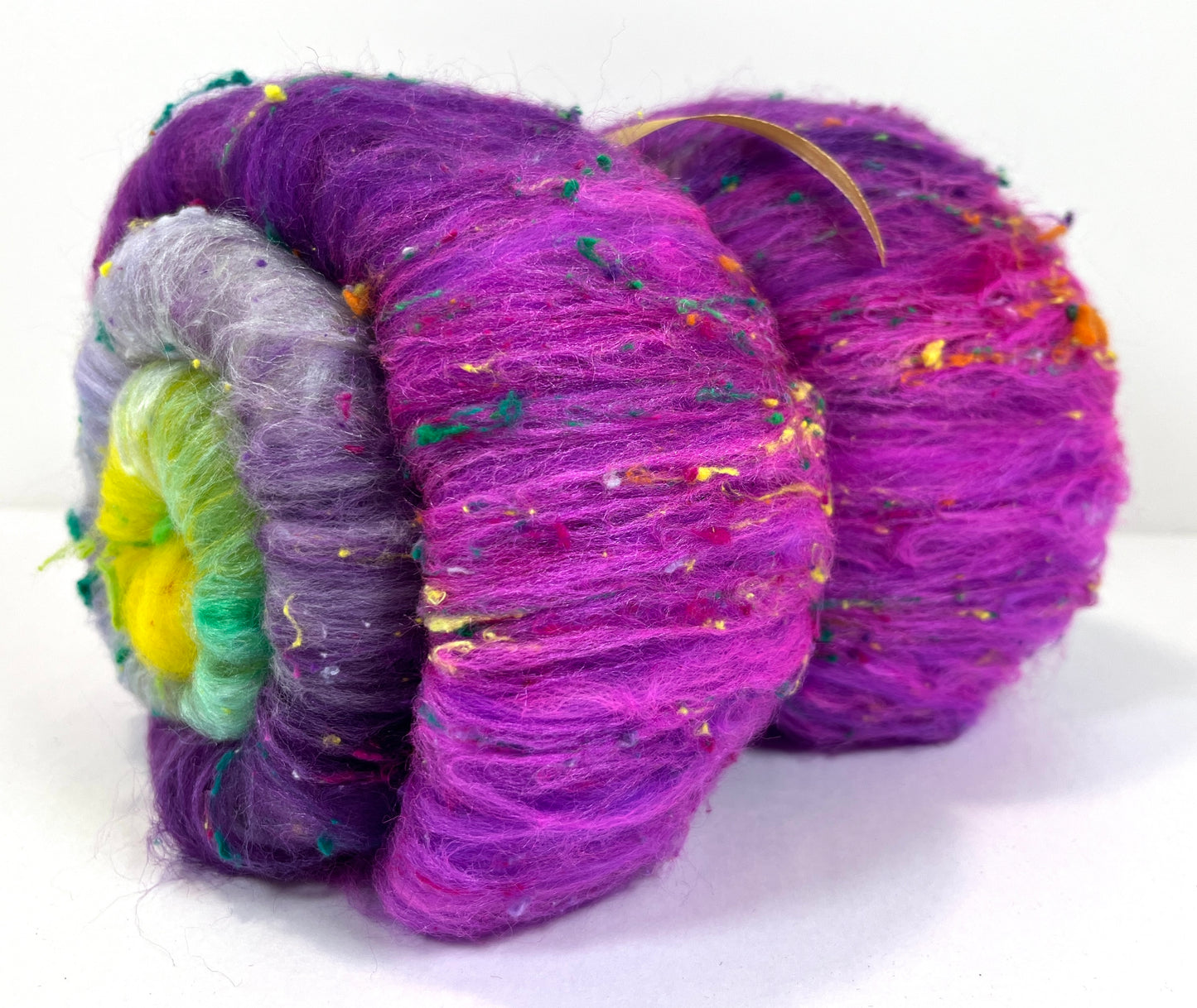 Soda Pop Batt 1107-05 - 2.6 oz Polwarth wool, silk, noils, spinning fiber, drumcarded, handspinning, nuno, felting wool