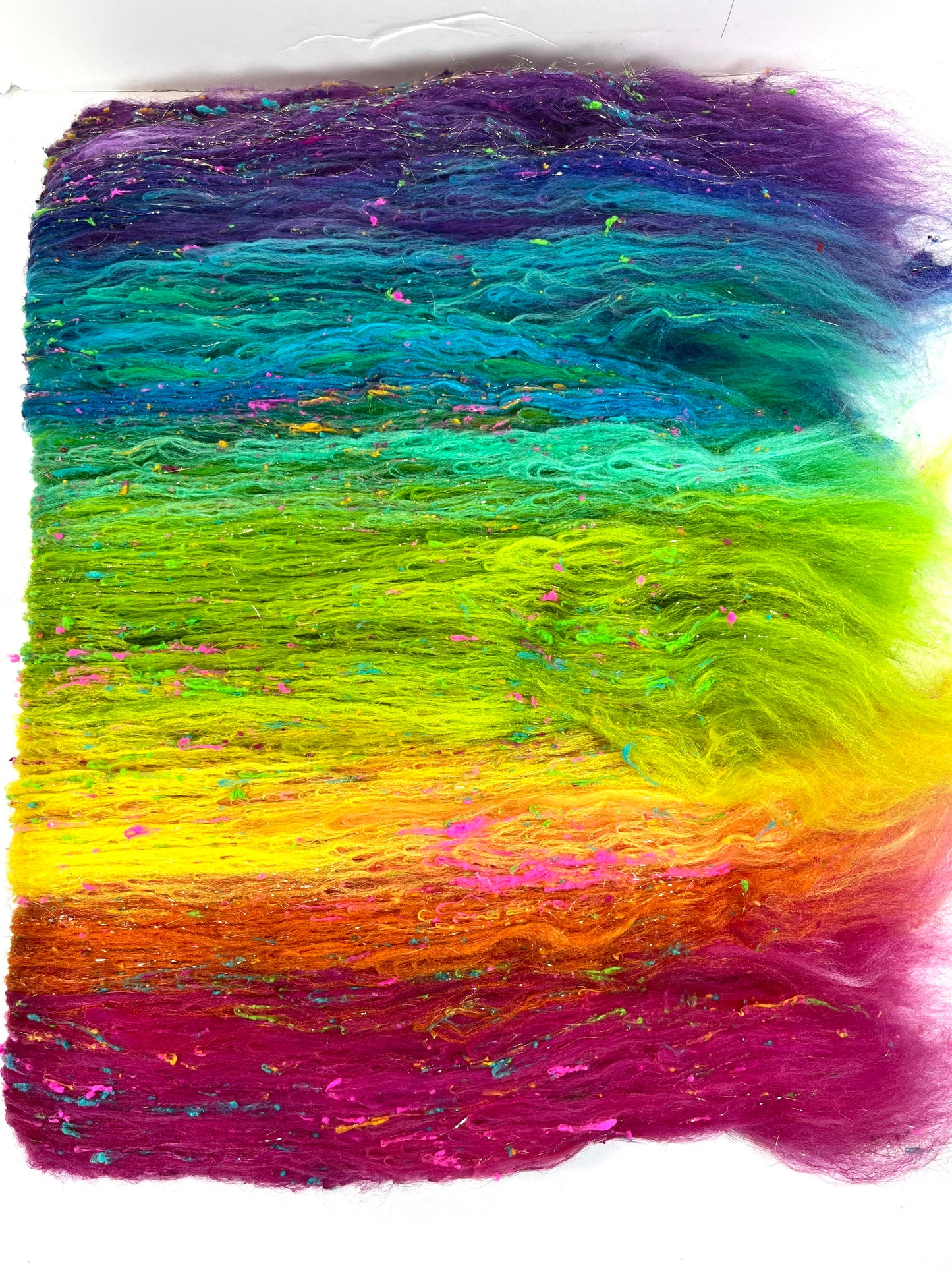 Tie Dye Gradient Batt 0508-05 - 2.9 oz Polwarth wool, silk, noils, spinning fiber, drumcarded, handspinning, nuno, felting wool