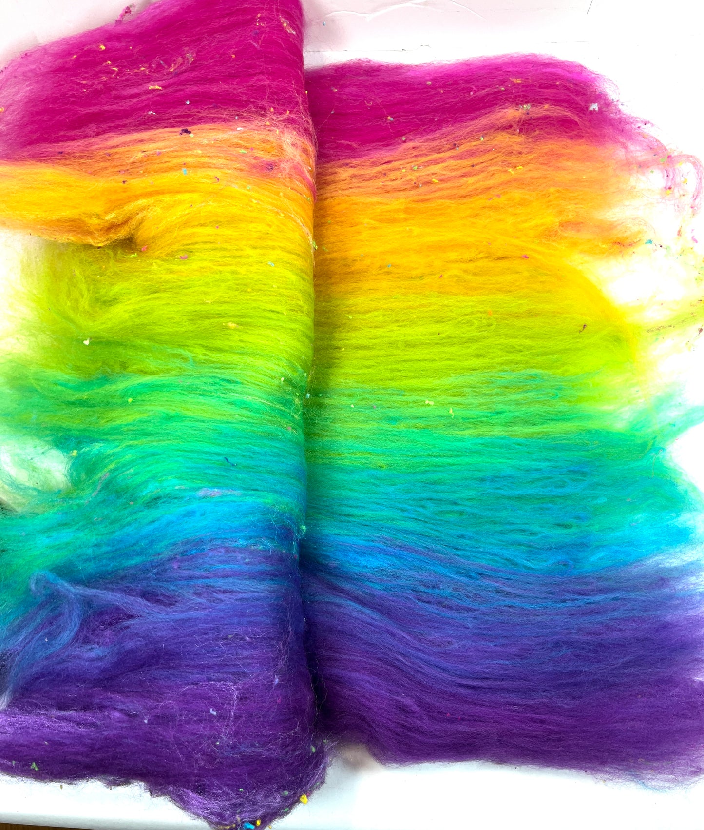 Plumeria Batt 1215-02 - 2.6 oz Cormo wool, silk, noils, spinning fiber, drumcarded, handspinning, nuno, felting wool