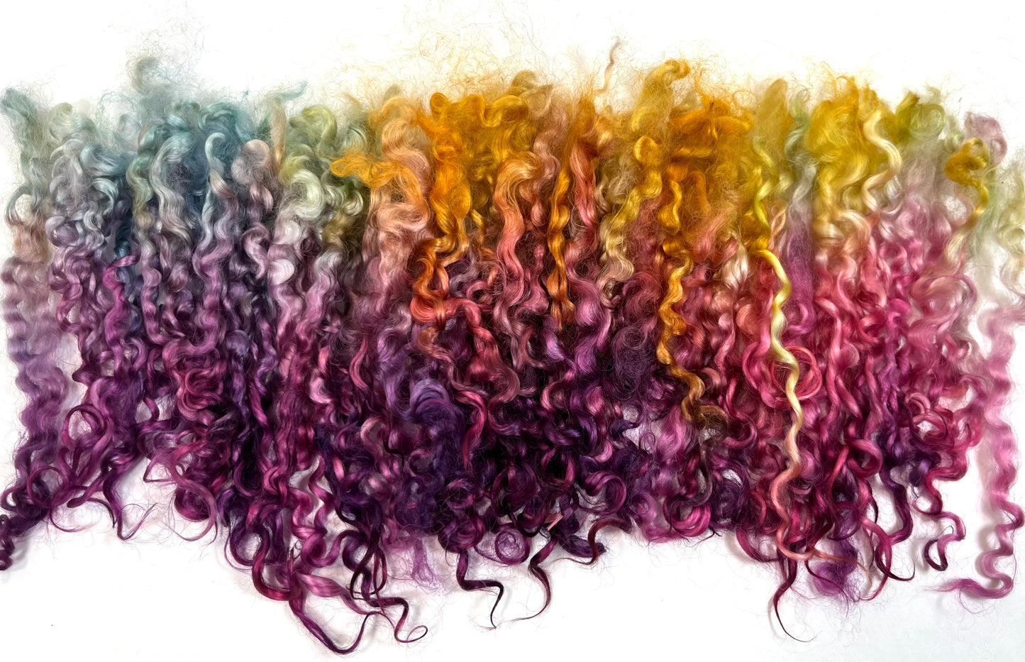 Wensleydale Locks, .9 oz, super clean, spinning, felting, fiber art, doll hair, nuno, lockspun yarn, 0715-03