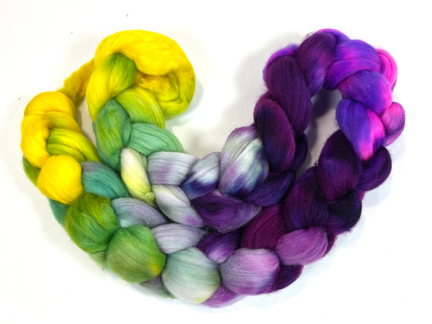 Soda Pop MG - 4 oz hand painted wool combed top, roving, spinning fiber, handspinning, felting