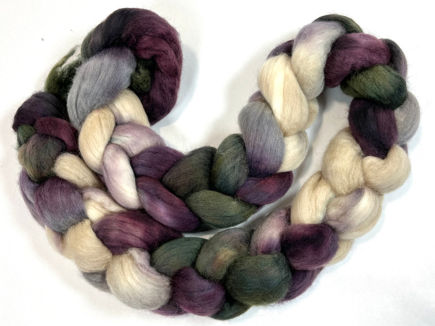 Morning Fog SC - 4 oz hand painted wool combed top, roving, spinning fiber, handspinning, felting