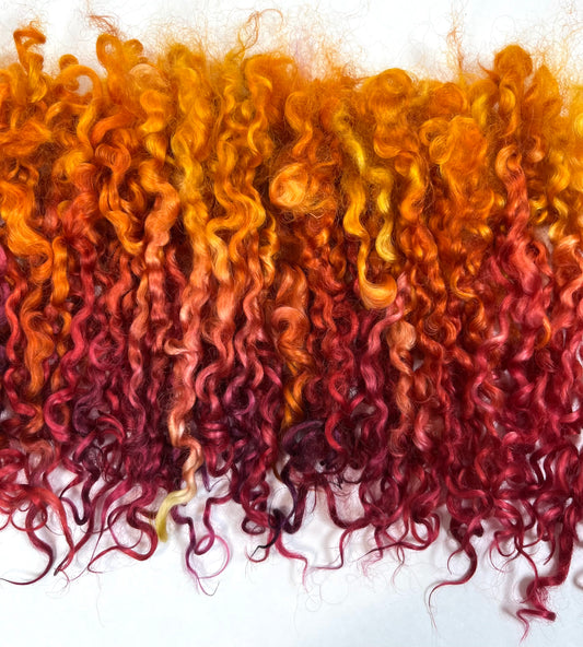 Wensleydale Locks, 1.2oz, super clean, spinning, felting, fiber art, doll hair, nuno, lockspun yarn, 0715-05