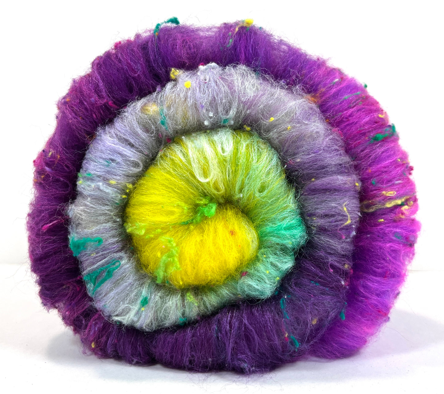 Soda Pop Batt 1107-05 - 2.6 oz Polwarth wool, silk, noils, spinning fiber, drumcarded, handspinning, nuno, felting wool