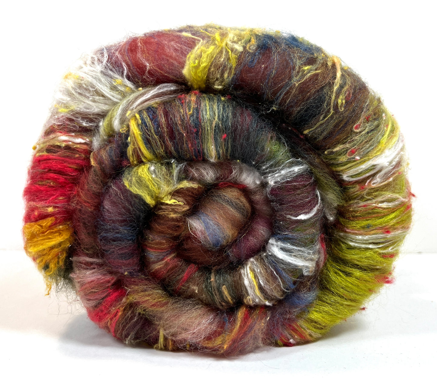 Art Batt 0407-04 - 3.5 oz soft wool, silk, noils, spinning fiber, drumcarded, handspinning, nuno, felting wool