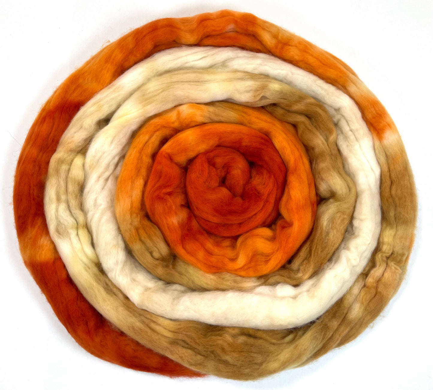 Winter Squash MG - 4 oz hand painted wool combed top, roving, spinning fiber, handspinning, felting
