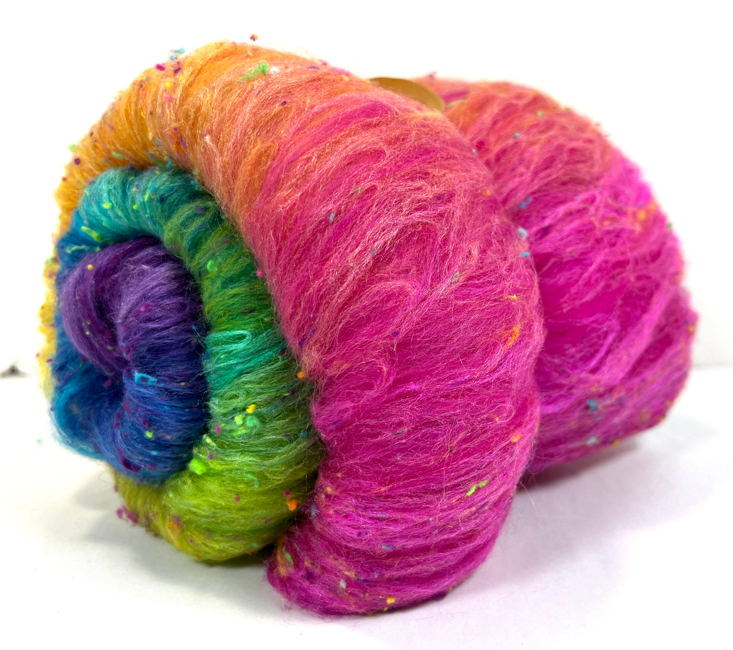 Plumeria Batt 1215-01 - 2.6 oz Cormo wool, silk, noils, spinning fiber, drumcarded, handspinning, nuno, felting wool