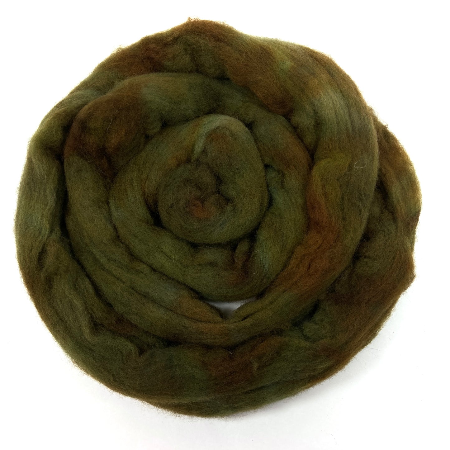 Deep Woods - 2 oz hand dyed semisolid wool combed top