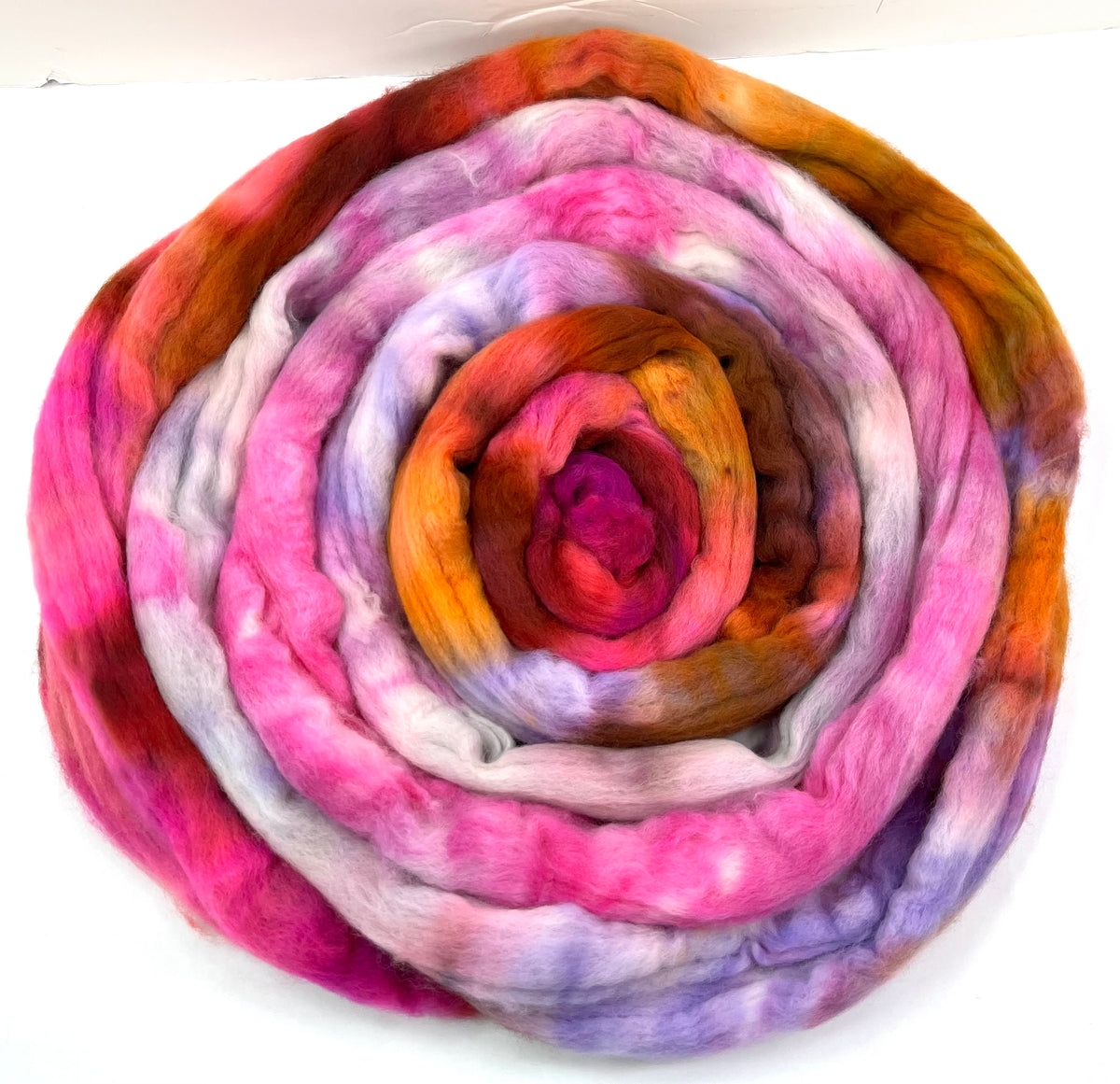 Giselle MG - 4 oz hand painted wool combed top, roving, spinning fiber, handspinning, felting