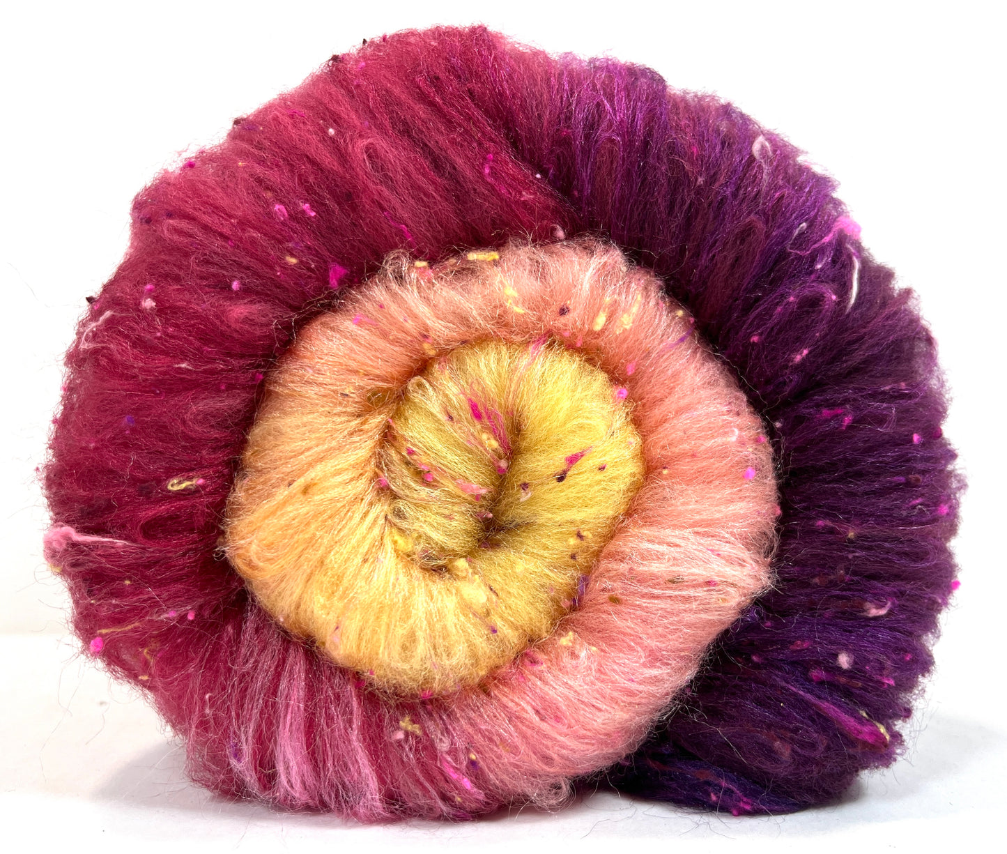 Retro Chic Batt 1224-03 - 2.5 oz Cormo wool, silk, noils, spinning fiber, drumcarded, handspinning, nuno, felting wool