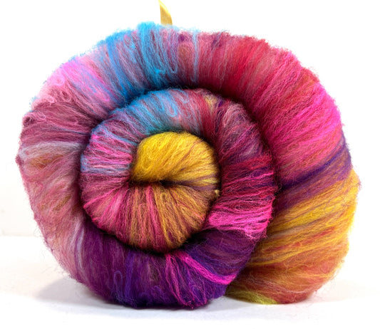 Crayon Box Batt 0920-01 - 3.4 oz Soft wool, NO SPARKLE, spinning fiber, drumcarded, handspinning, nuno, felting wool