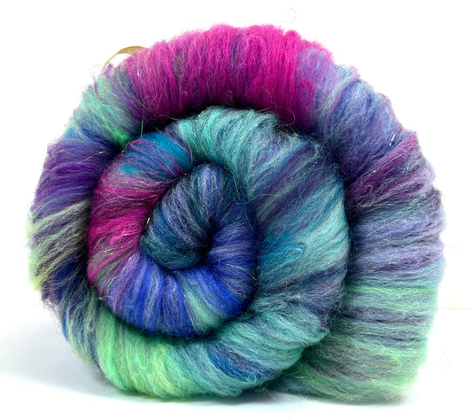 Crayon Box Batt 0601-04 - 4 oz Soft wool, sparkle, spinning fiber, drumcarded, handspinning, nuno, felting wool