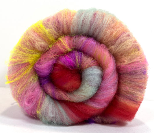 Crayon Box Batt 0814-01 - 2.8 oz Soft wool, spinning fiber, drumcarded, handspinning, nuno, felting wool