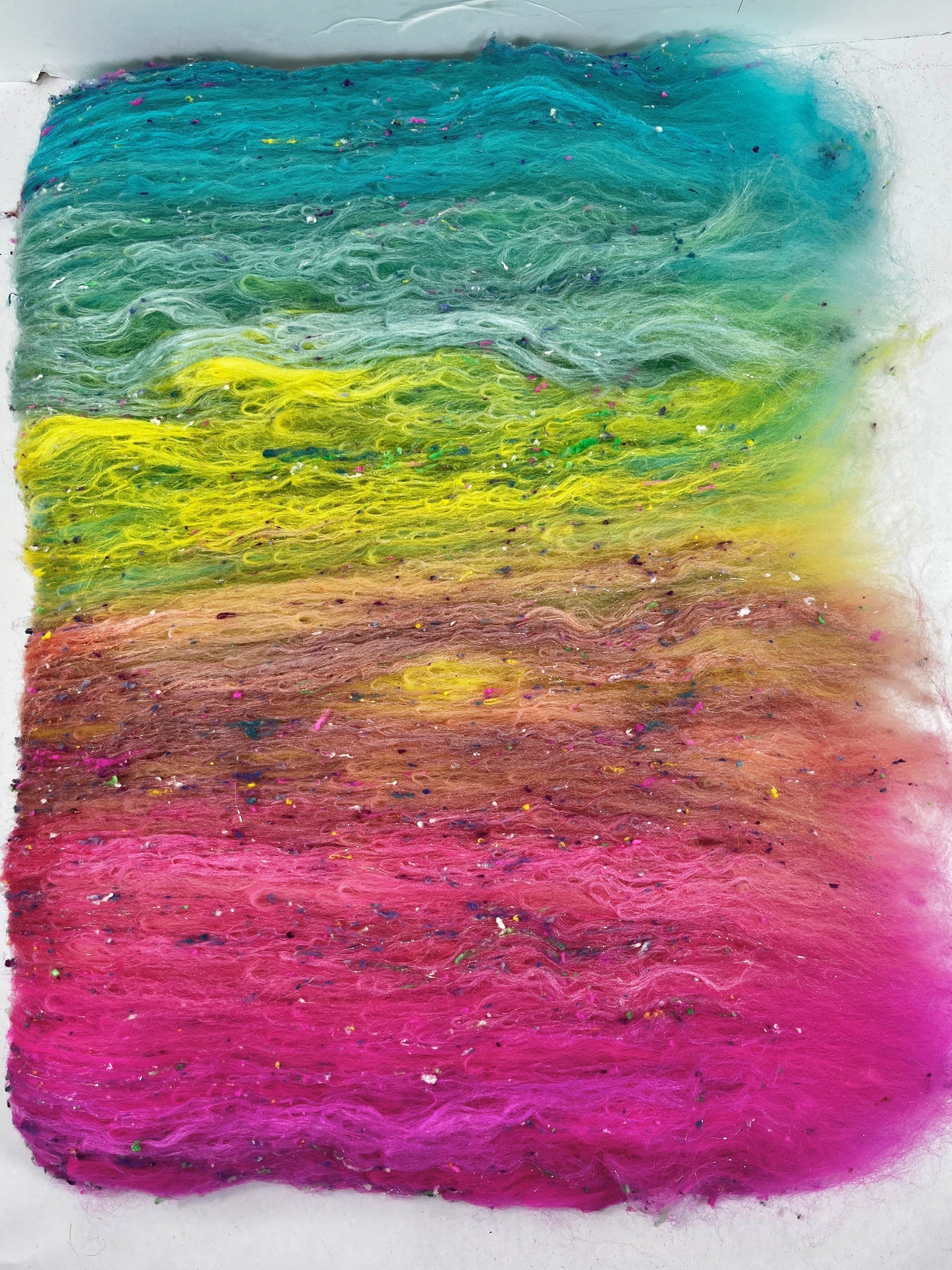 Fairy Dust Batt 0118-01 - 2.7 oz Polwarth wool, silk, noils, spinning fiber, drumcarded, handspinning, nuno, felting wool