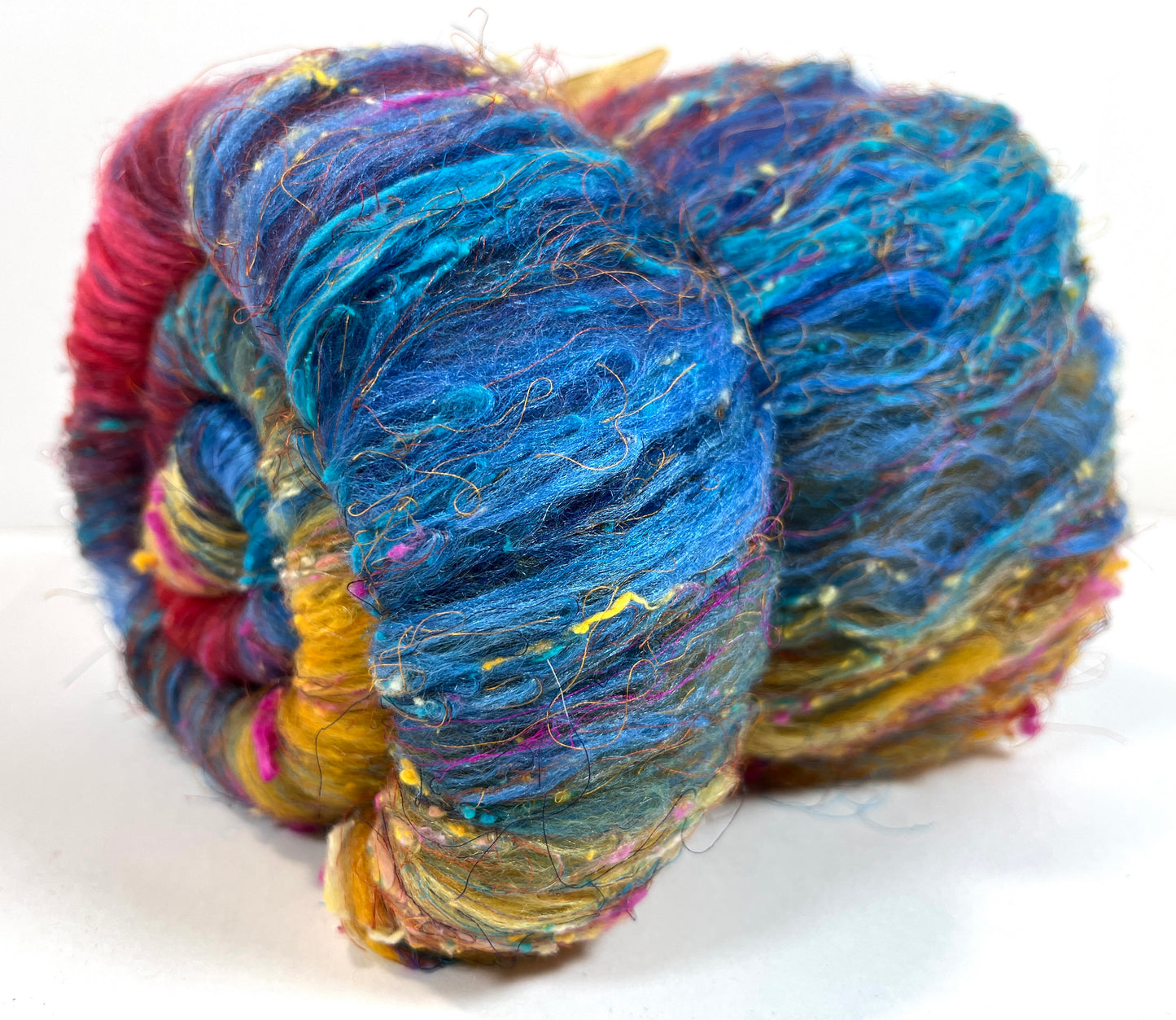 Art Batt 0330-03 - 2.7 oz BFL, silk, noils, spinning fiber, drumcarded, handspinning, nuno, felting wool
