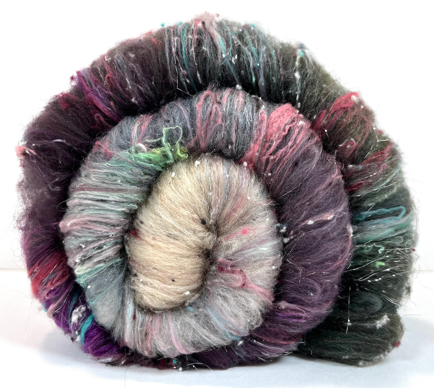 Morning Fog Gradient Batt 0608-04 - 2.5 oz Polwarth wool, silk, noils, spinning fiber, drumcarded, handspinning, nuno, felting wool