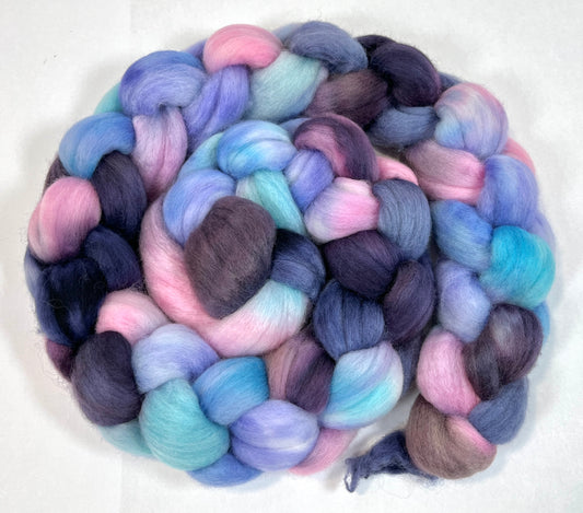 Mystique SC - 4 oz hand painted wool combed top, roving, spinning fiber, handspinning, felting
