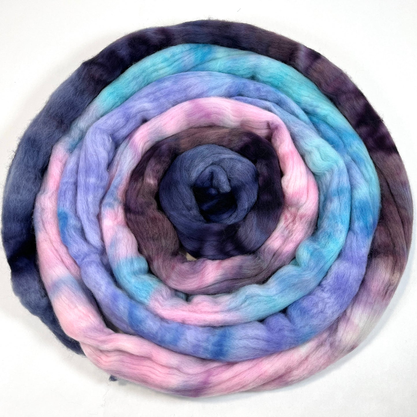 Mystique MG - 4 oz hand painted wool combed top, roving, spinning fiber, handspinning, felting