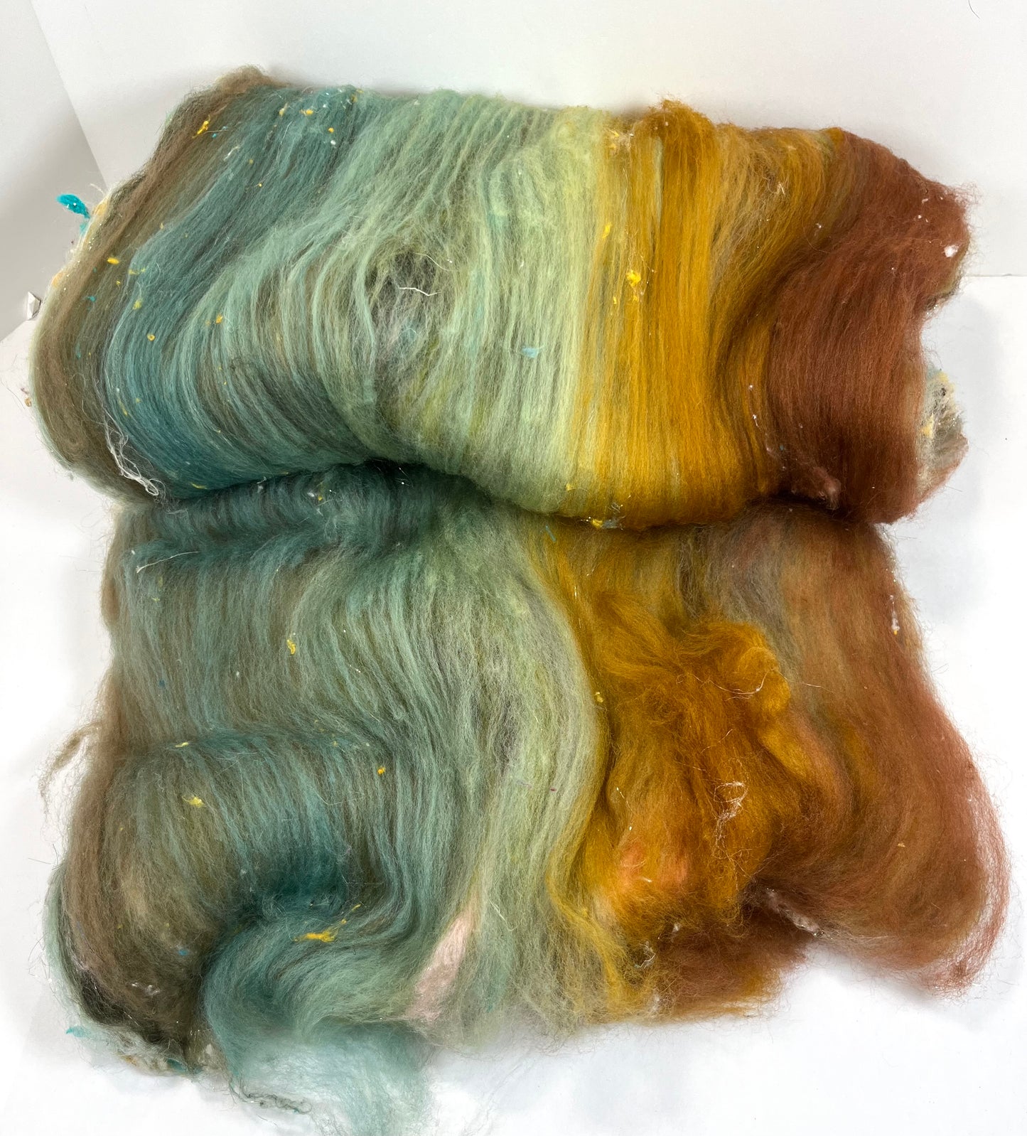 Prairie Batt 0730-01 - 4.3 oz soft wool, silk, noils, spinning fiber, drumcarded, handspinning, nuno, felting wool
