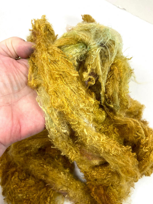 Silk Laps, Amber, 1.7 oz, 1014-03, mulberry silk, nuno, wet felting, spinning fiber, art yarn, handspinning, felting fiber, batt making