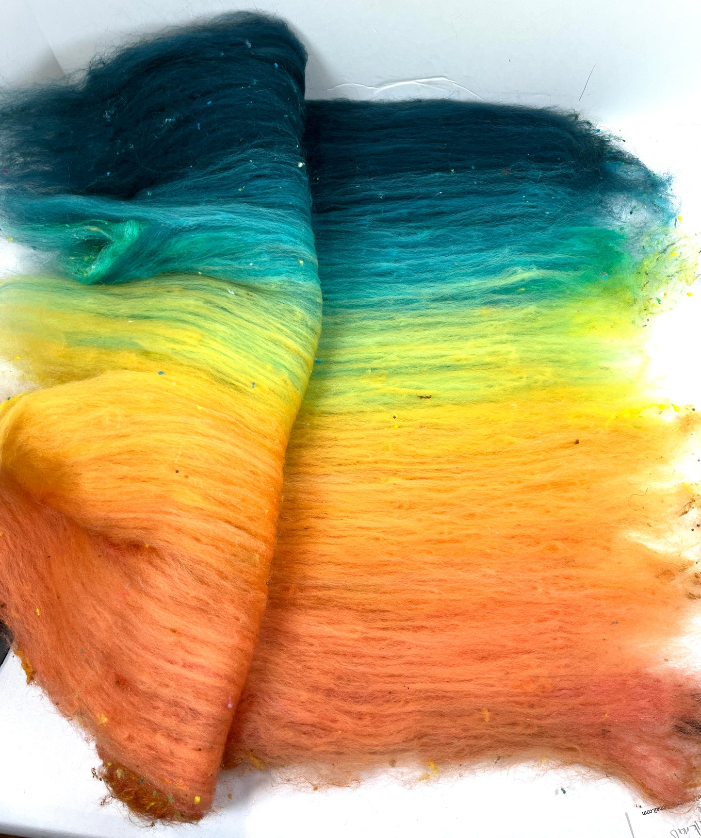 Ironic Grooves Batt 1215-04 - 2.5 oz Cormo wool, silk, noils, spinning fiber, drumcarded, handspinning, nuno, felting wool