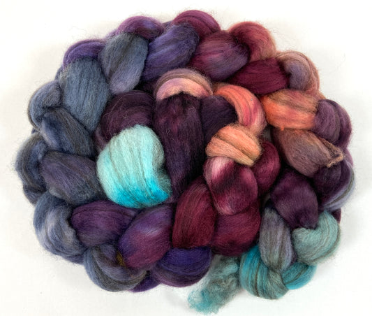Nebula MG - 4 oz BFL Swirl wool combed top, roving, spinning fiber, handspinning, felting, needle felting, weaving supplies