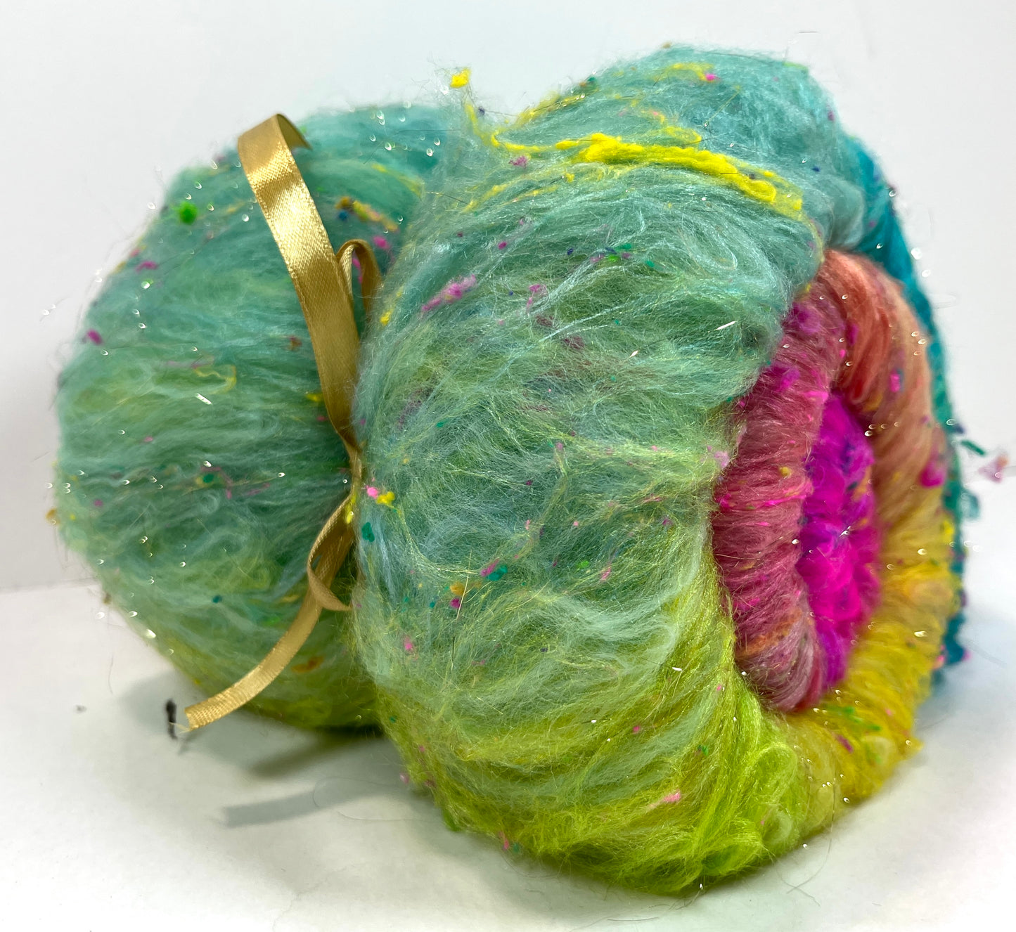 Fairy Dust Batt 0104-03 - 2.7 oz Polwarth wool, silk, noils, spinning fiber, drumcarded, handspinning, nuno, felting wool