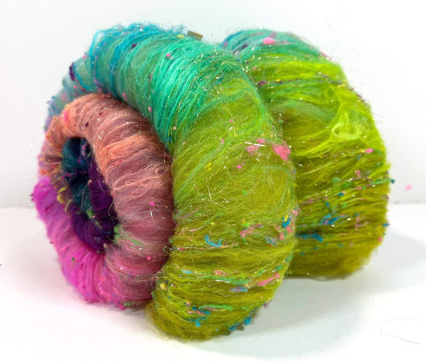 Drama Queen Batt 0407-02 - 2.8 oz Polwarth wool, silk, noils, spinning fiber, drumcarded, handspinning, nuno, felting wool
