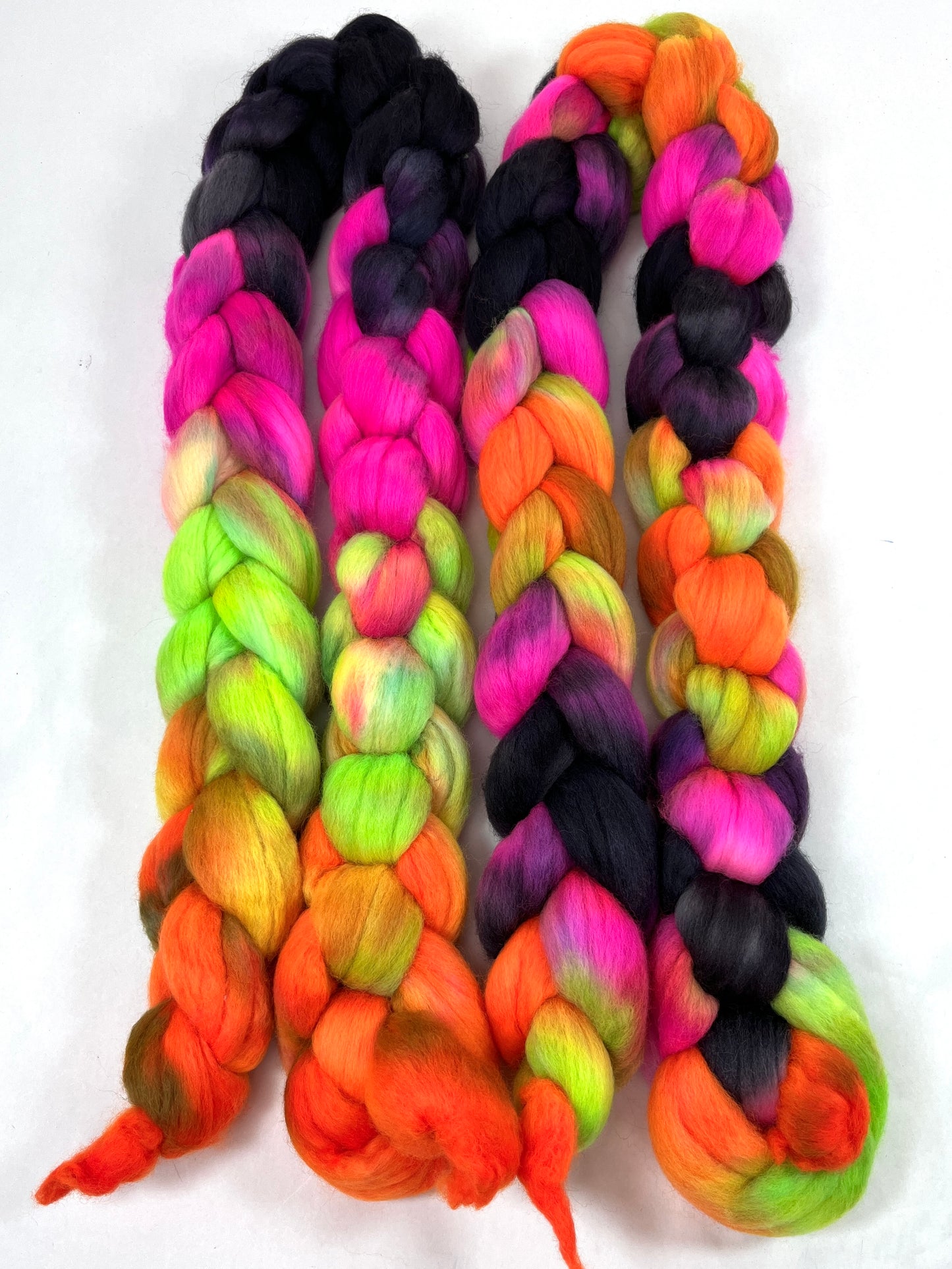 Cacophony SC - 4 oz hand painted wool combed top, roving, spinning fiber, handspinning, felting