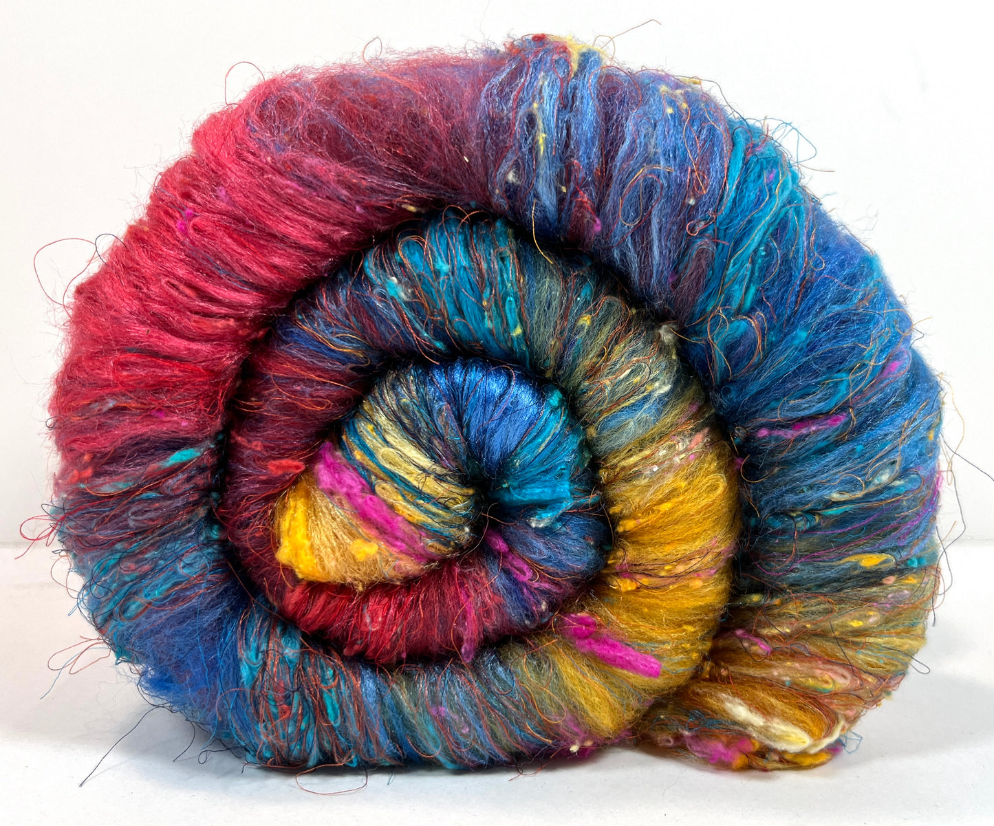 Art Batt 0330-03 - 2.7 oz BFL, silk, noils, spinning fiber, drumcarded, handspinning, nuno, felting wool