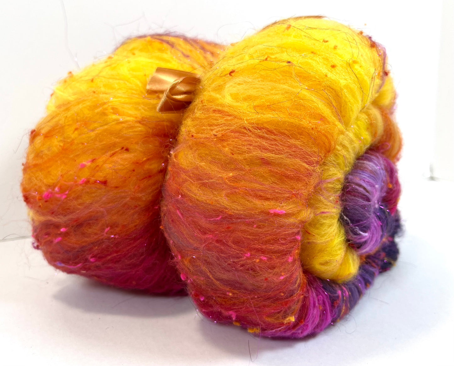 Sassy SC Batt 0504-02 - 2.9 oz Polwarth wool, silk, noils, spinning fiber, drumcarded, handspinning, nuno, felting wool