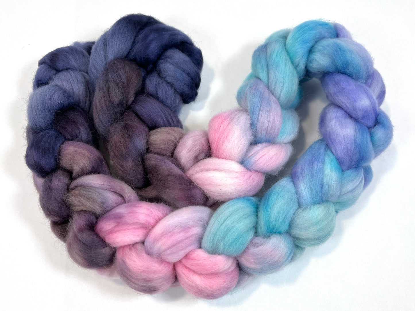 Mystique MG - 4 oz hand painted wool combed top, roving, spinning fiber, handspinning, felting