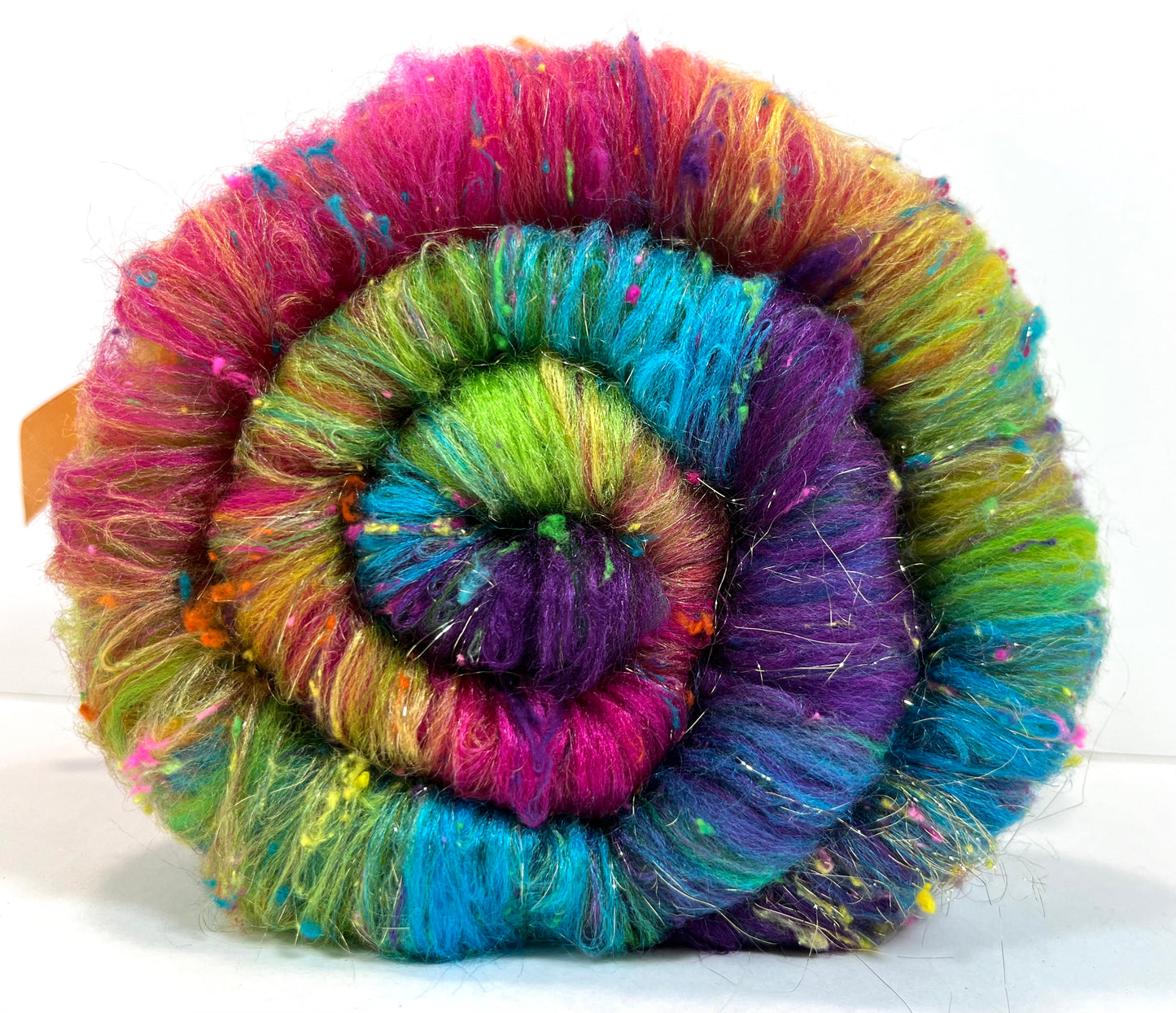 Tie Dye SC Batt 0508-01 - 3.1 oz Polwarth wool, silk, noils, spinning fiber, drumcarded, handspinning, nuno, felting wool