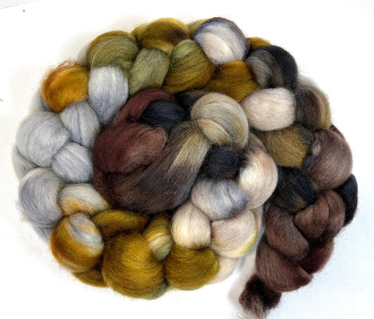 Mussels Oopsie, 4 oz Corriedale wool combed top, roving, spinning fiber, handspinning, felting, needle felting, weaving supplies