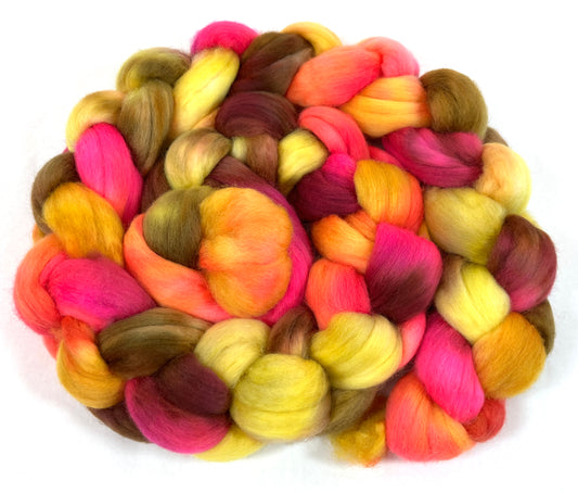 Vivace SC - 4 oz hand painted wool combed top, roving, spinning fiber, handspinning, felting