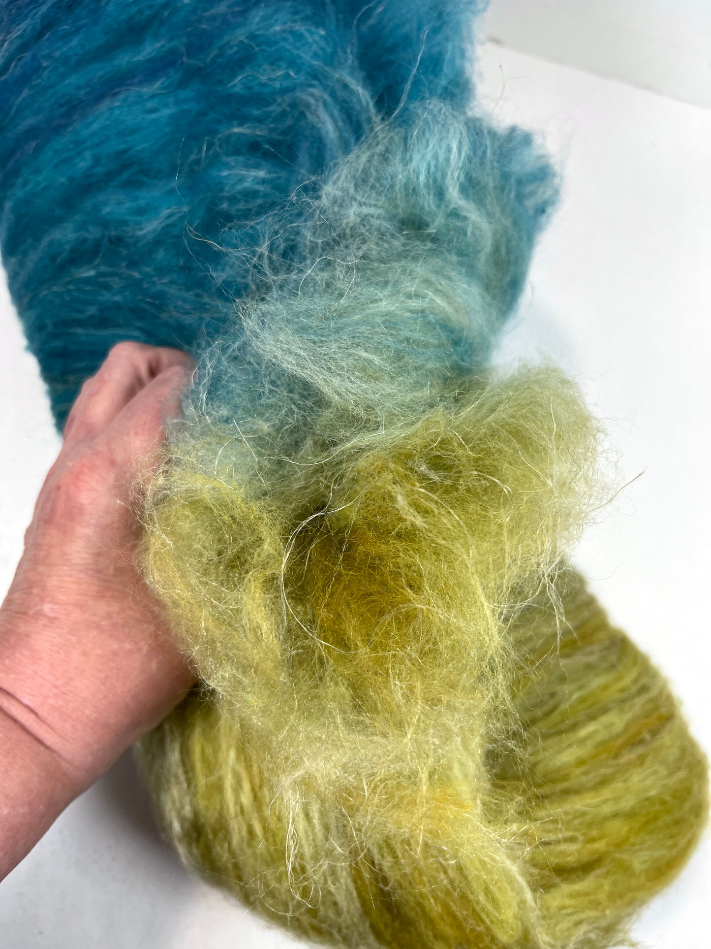 Oceanus Batt 1226-01, 3.4 oz Merino wool, silk, flax, spinning fiber, drumcarded, handspinning, nuno, felting wool