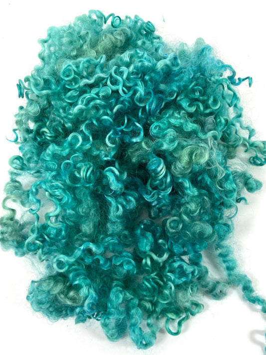 Wensleydale Locks, 1.1 oz, Blue Raspberry, 4-6 inches long, super clean, spinning, felting, fiber art, doll hair, nuno, lockspun yarn 0621-0