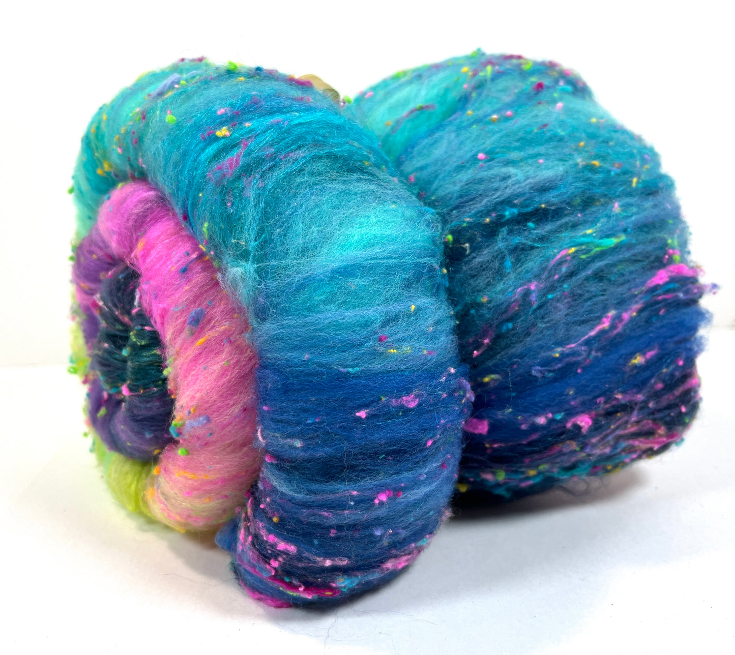 Nemesis Batt 0404-04 - 2.8 oz Cormo wool, silk, noils, spinning fiber, drumcarded, handspinning, nuno, felting wool