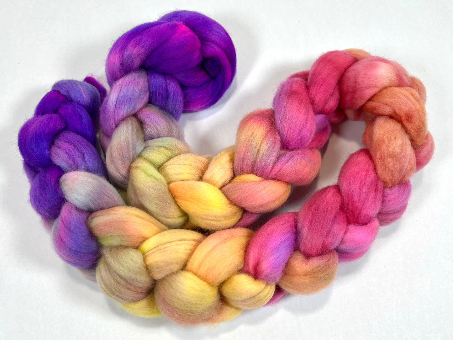 Cindy Lou MG - 4 oz hand painted wool combed top, roving, spinning fiber, handspinning, felting