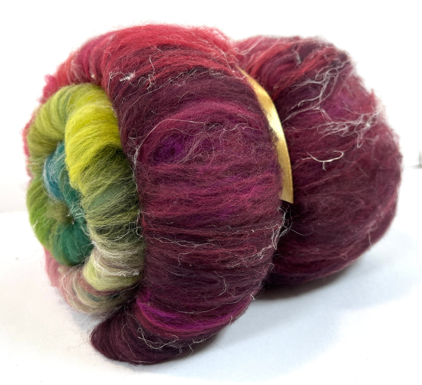 Crayon Box Batt 1003-05 - 3.1 oz Soft wool, hemp, NO SPARKLE, spinning fiber, drumcarded, handspinning, nuno, felting wool