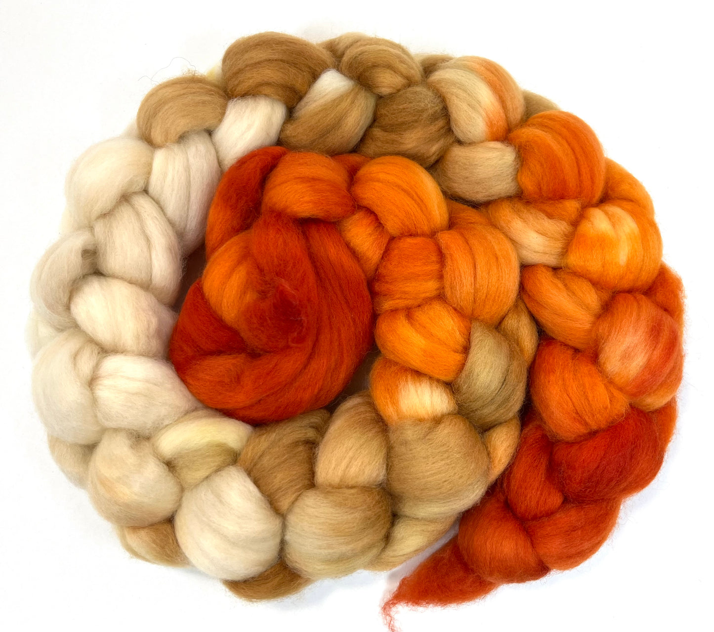 Winter Squash MG - 4 oz hand painted wool combed top, roving, spinning fiber, handspinning, felting